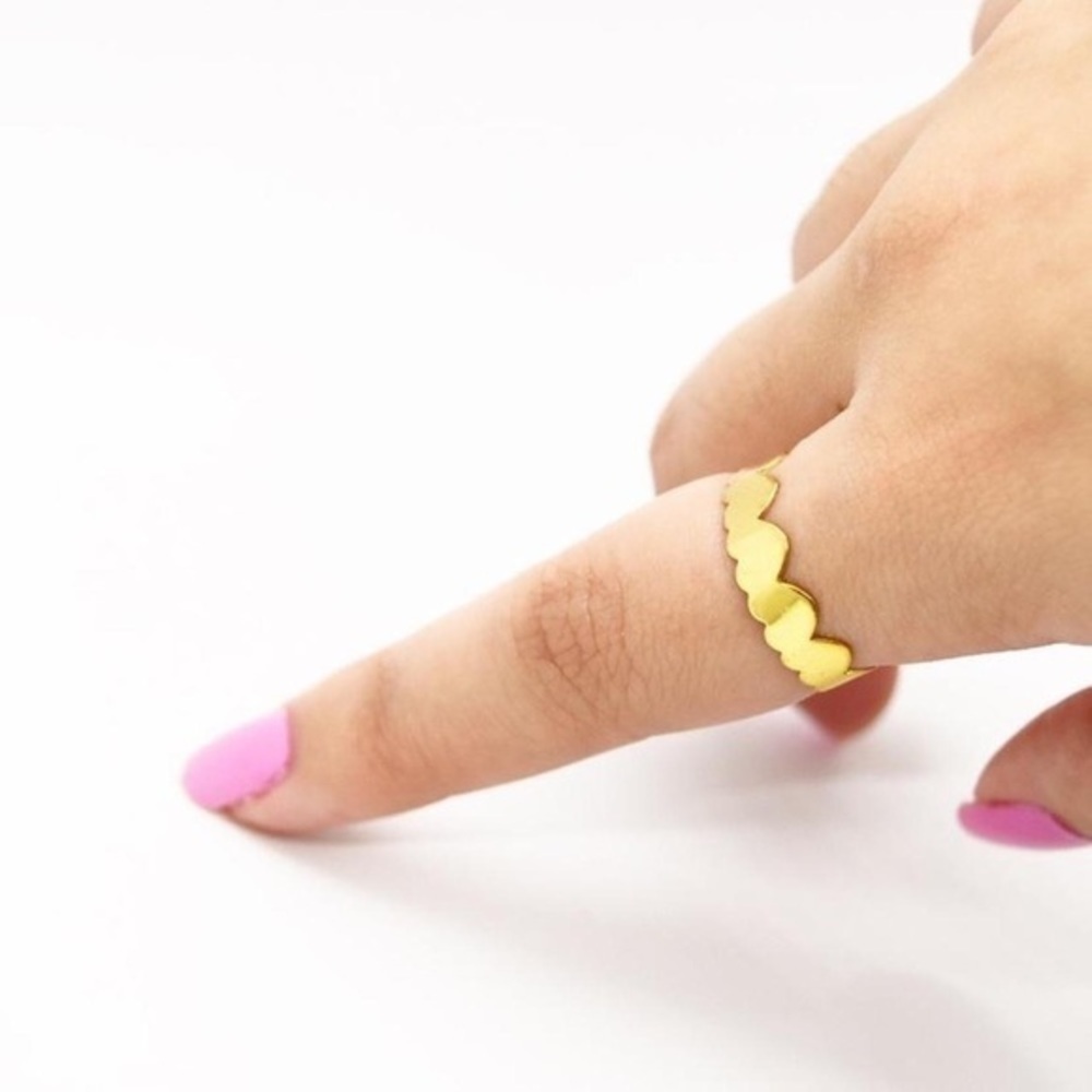 Simple Gold Heart Ring - Picture 2 of 4